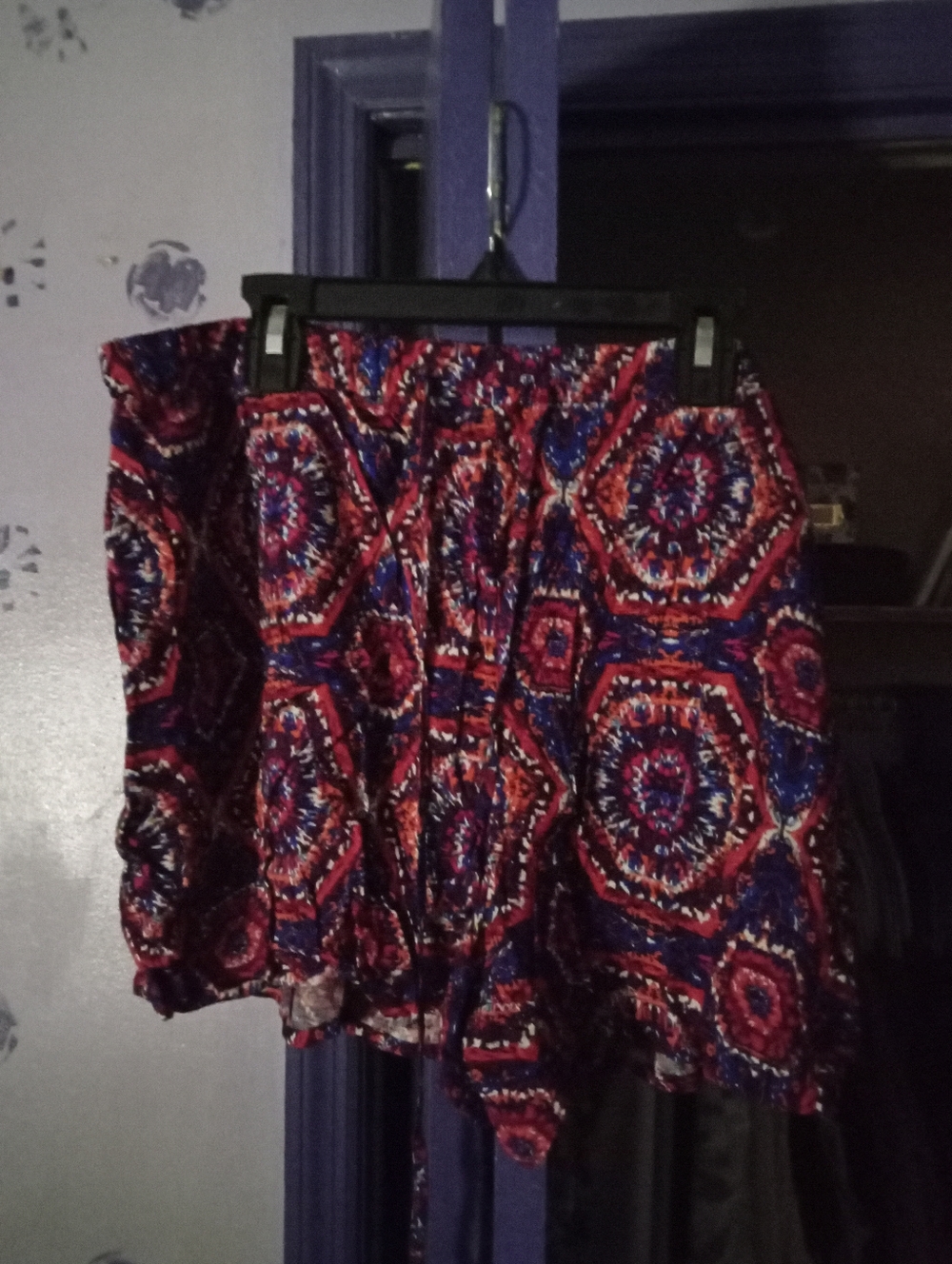 Cato Red And Blue Patterned Circle Shorts